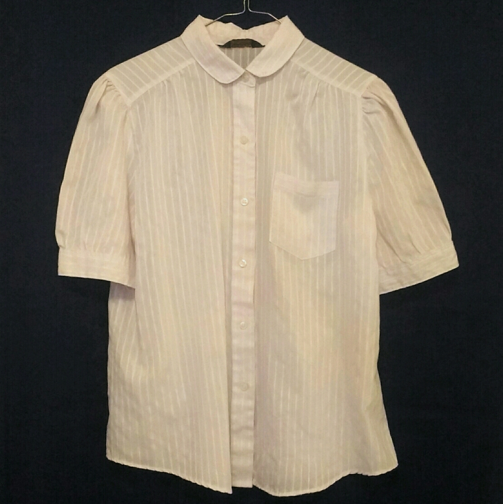 Cobble Lane Semi-sheer Pink Striped Blouse